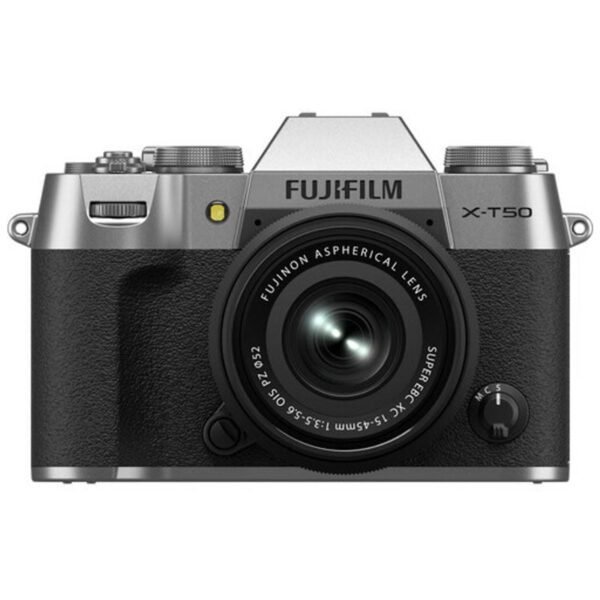 FUJIFILM X-T50 Mirrorless Camera w/ 15-45mm F3.5-5.6 Lens (Silver)